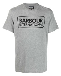 graues bedrucktes T-Shirt mit einem Rundhalsausschnitt von Barbour International