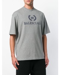 graues bedrucktes T-Shirt mit einem Rundhalsausschnitt von Balenciaga