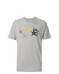 graues bedrucktes T-Shirt mit einem Rundhalsausschnitt von Bellerose