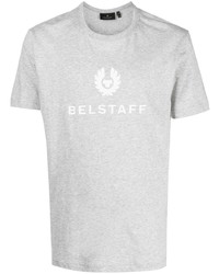 graues bedrucktes T-Shirt mit einem Rundhalsausschnitt von Belstaff