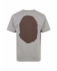 graues bedrucktes T-Shirt mit einem Rundhalsausschnitt von A Bathing Ape