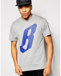 graues bedrucktes T-Shirt mit einem Rundhalsausschnitt von Billionaire Boys Club