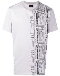 graues bedrucktes T-Shirt mit einem Rundhalsausschnitt von Billionaire