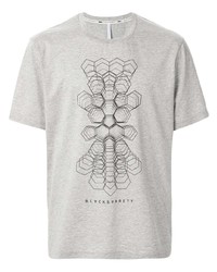 graues bedrucktes T-Shirt mit einem Rundhalsausschnitt von Blackbarrett