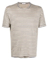 graues bedrucktes T-Shirt mit einem Rundhalsausschnitt von Boglioli