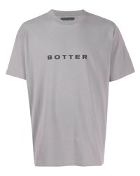 graues bedrucktes T-Shirt mit einem Rundhalsausschnitt von Botter