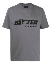 graues bedrucktes T-Shirt mit einem Rundhalsausschnitt von Botter