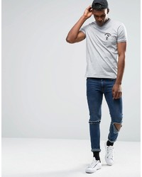 graues bedrucktes T-Shirt mit einem Rundhalsausschnitt von Asos