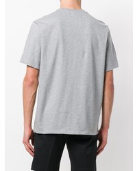 graues bedrucktes T-Shirt mit einem Rundhalsausschnitt von MSGM