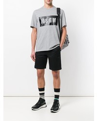 graues bedrucktes T-Shirt mit einem Rundhalsausschnitt von MSGM