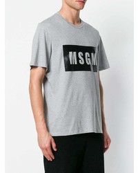 graues bedrucktes T-Shirt mit einem Rundhalsausschnitt von MSGM