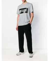 graues bedrucktes T-Shirt mit einem Rundhalsausschnitt von MSGM