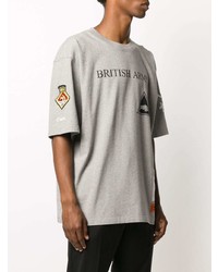 graues bedrucktes T-Shirt mit einem Rundhalsausschnitt von Heron Preston