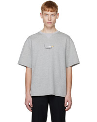 graues bedrucktes T-Shirt mit einem Rundhalsausschnitt von CALVINLUO