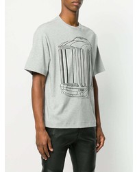 graues bedrucktes T-Shirt mit einem Rundhalsausschnitt von Diesel Black Gold