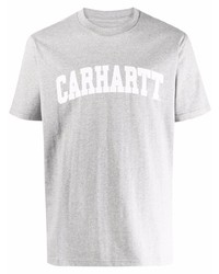 graues bedrucktes T-Shirt mit einem Rundhalsausschnitt von Carhartt WIP