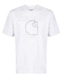 graues bedrucktes T-Shirt mit einem Rundhalsausschnitt von Carhartt WIP