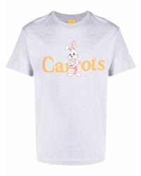 graues bedrucktes T-Shirt mit einem Rundhalsausschnitt von Carrots