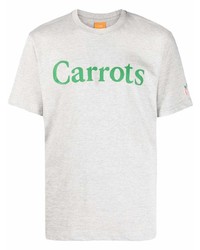 graues bedrucktes T-Shirt mit einem Rundhalsausschnitt von Carrots