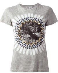 graues bedrucktes T-Shirt mit einem Rundhalsausschnitt von Carven