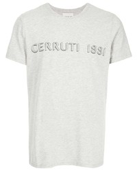 graues bedrucktes T-Shirt mit einem Rundhalsausschnitt von Cerruti 1881