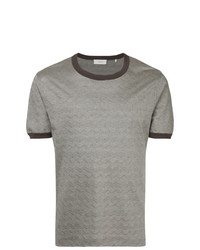 graues bedrucktes T-Shirt mit einem Rundhalsausschnitt von Cerruti 1881