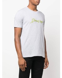 graues bedrucktes T-Shirt mit einem Rundhalsausschnitt von Etro