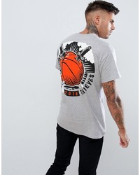 graues bedrucktes T-Shirt mit einem Rundhalsausschnitt von Cheats & Thieves