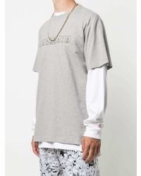 graues bedrucktes T-Shirt mit einem Rundhalsausschnitt von Vetements