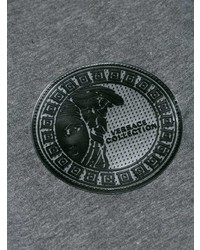 graues bedrucktes T-Shirt mit einem Rundhalsausschnitt von Versace Collection