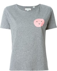 graues bedrucktes T-Shirt mit einem Rundhalsausschnitt von Chinti and Parker