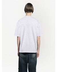 graues bedrucktes T-Shirt mit einem Rundhalsausschnitt von Balenciaga