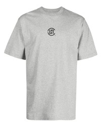 graues bedrucktes T-Shirt mit einem Rundhalsausschnitt von Clot