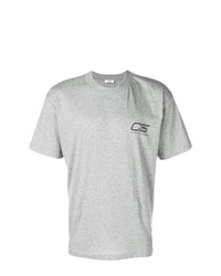graues bedrucktes T-Shirt mit einem Rundhalsausschnitt von Cmmn Swdn