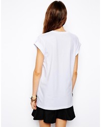 graues bedrucktes T-Shirt mit einem Rundhalsausschnitt von Asos