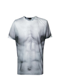 graues bedrucktes T-Shirt mit einem Rundhalsausschnitt von Comme Des Garcons Homme Plus