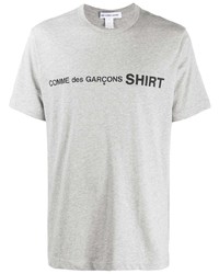 graues bedrucktes T-Shirt mit einem Rundhalsausschnitt von Comme Des Garcons SHIRT