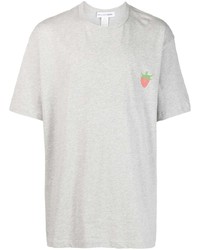 graues bedrucktes T-Shirt mit einem Rundhalsausschnitt von Comme Des Garcons SHIRT