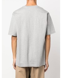 graues bedrucktes T-Shirt mit einem Rundhalsausschnitt von Comme des Garcons Homme