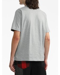 graues bedrucktes T-Shirt mit einem Rundhalsausschnitt von Comme des Garcons Homme