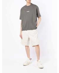 graues bedrucktes T-Shirt mit einem Rundhalsausschnitt von Comme des Garcons Homme