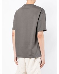 graues bedrucktes T-Shirt mit einem Rundhalsausschnitt von Comme des Garcons Homme