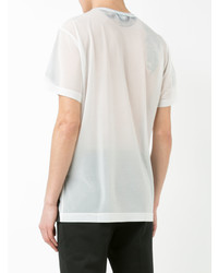 graues bedrucktes T-Shirt mit einem Rundhalsausschnitt von Comme Des Garcons Homme Plus