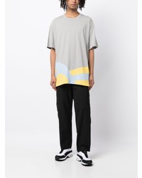 graues bedrucktes T-Shirt mit einem Rundhalsausschnitt von Comme Des Garcons Homme Plus