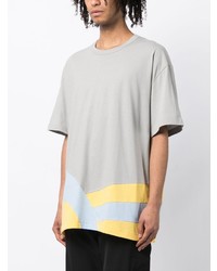 graues bedrucktes T-Shirt mit einem Rundhalsausschnitt von Comme Des Garcons Homme Plus