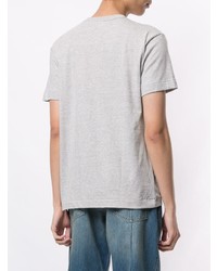 graues bedrucktes T-Shirt mit einem Rundhalsausschnitt von Comme Des Garcons Play