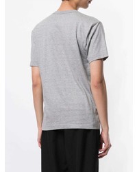 graues bedrucktes T-Shirt mit einem Rundhalsausschnitt von Comme Des Garcons Play