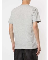 graues bedrucktes T-Shirt mit einem Rundhalsausschnitt von Comme Des Garcons Play