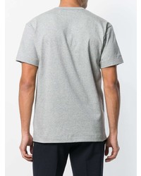 graues bedrucktes T-Shirt mit einem Rundhalsausschnitt von Comme Des Garcons Play