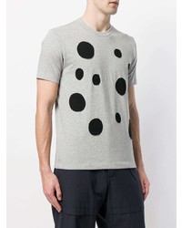 graues bedrucktes T-Shirt mit einem Rundhalsausschnitt von Comme Des Garcons SHIRT